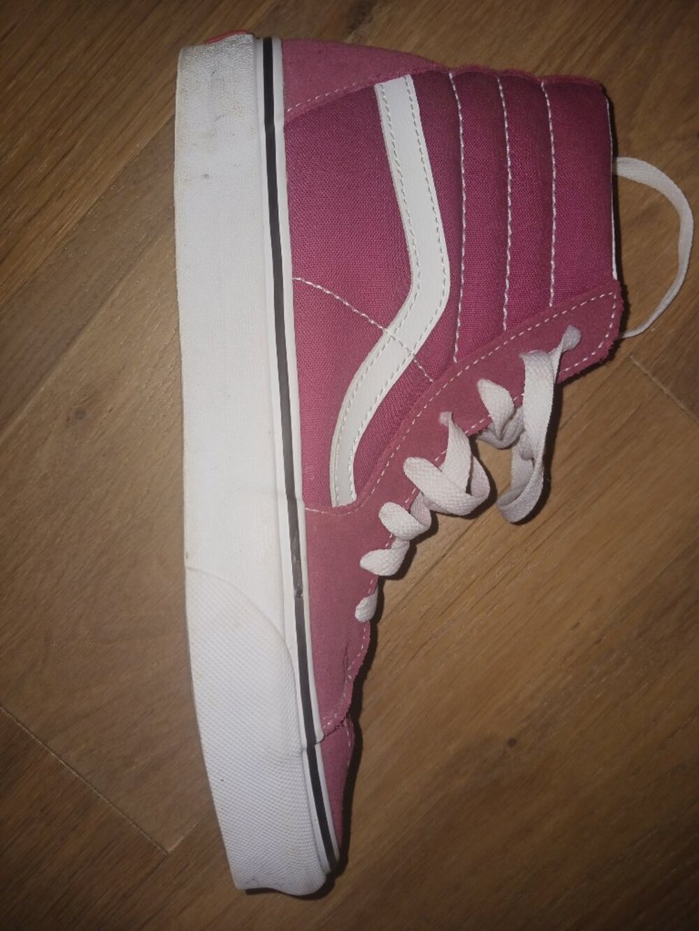 Vans Sk8-Hi High Top Skate Shoes Men 7.5 Women 9 Maroon Burgundy Rose Pink - Picture 5 of 7